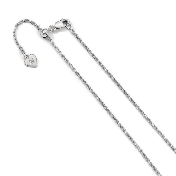 1.3mm Sterling Silver Adjustable Loose Rope Chain Necklace, 30 Inch - Picture 1 of 5